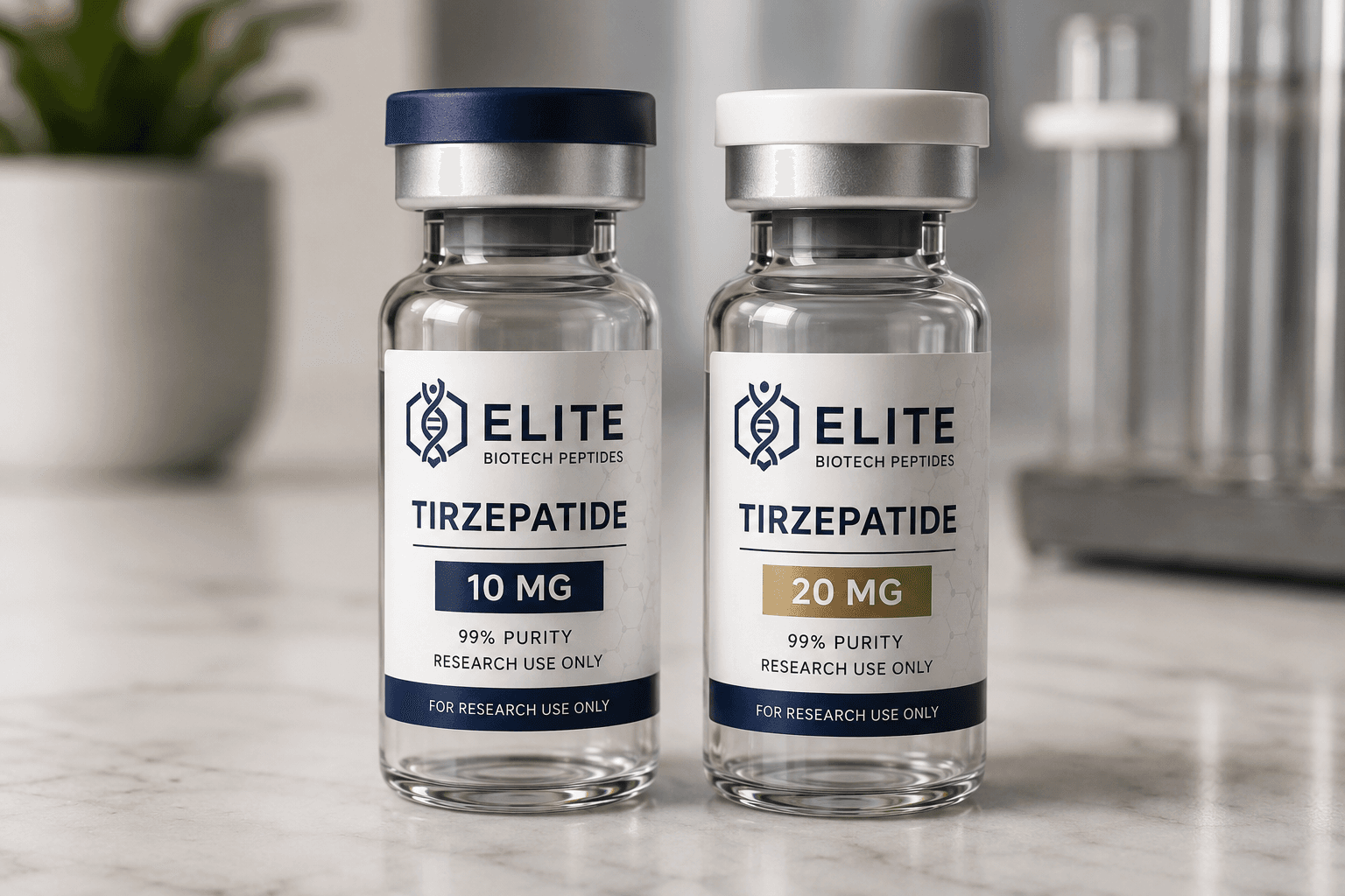 Elite Biotech Peptides labeled research vials